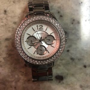 Women’s silver fossil watch